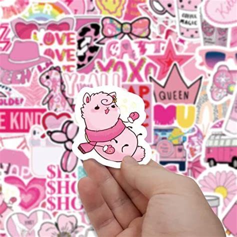 100 PCS Preppy Stickers Pink Stickers Pack, Aesthetic Stickers, Preppy ...