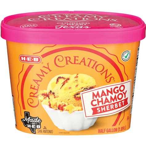 H E B Creamy Creations Mango Chamoy Sherbet Shop Ice Cream At H E B