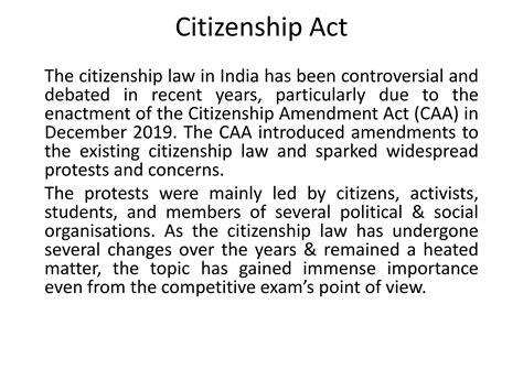 Citizenship Act Of India Pptx