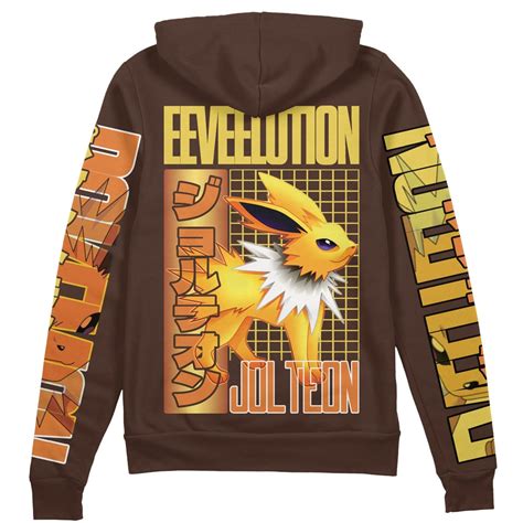 Jolteon Pokemon Streetwear Zip Hoodie Jacket - Anime Ape