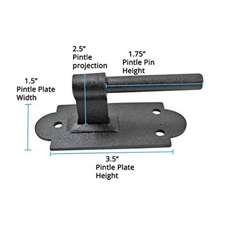 Renovators Supply Manufacturing Black Offset Strap Lift Off Pintle