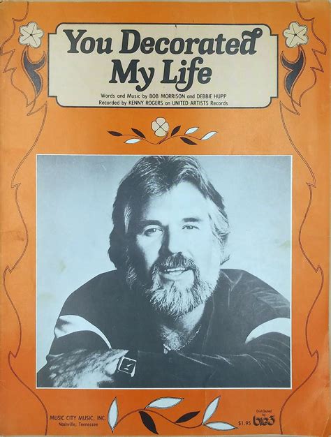 Kenny Rogers You Decorated My Life Sheet Music Folder. Vintage 1978 ...