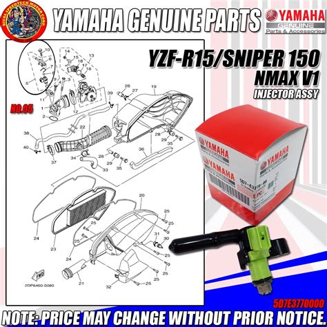 Yzf R Sniper Nmax V Injector Assy Ygp Genuine D E