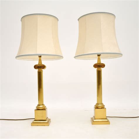 Pair Of Large Vintage Brass Table Lamps Retrospective Interiors