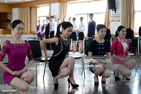 Examinees attend the professional exam for bullet train attendant ...