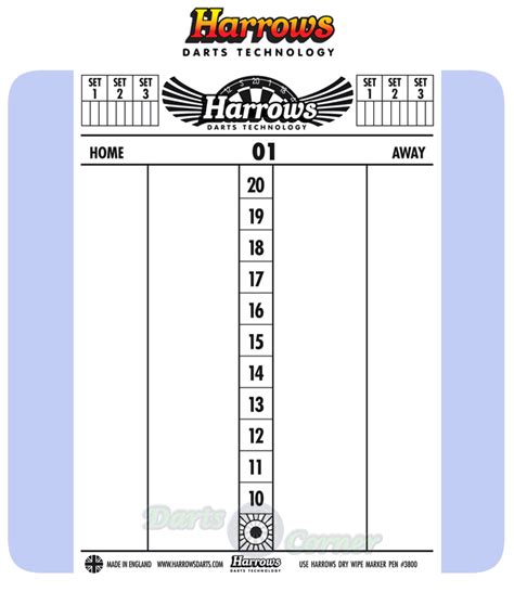 Printable Dart Board Score