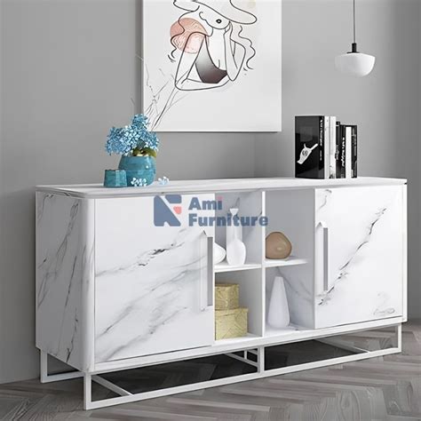 Lemari Serbaguna Credenza Minimalis Buffet Rak Cr Marble Siantano