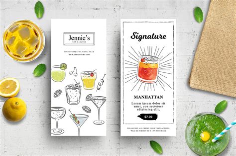 Contemporary Cocktail Menu Template In Psd Ai And Vector Brandpacks