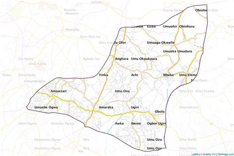 Make Printable Isiala Mbano Maps With Border Masking Cropping Using