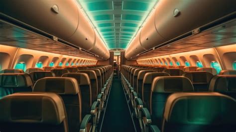 Premium AI Image Empty Passenger Airplane Seats In The Cabin Interior