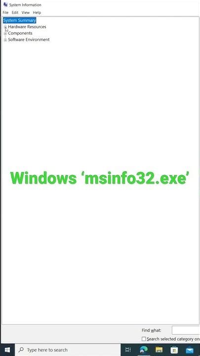 Windows ‘msinfo32exe Program Youtube