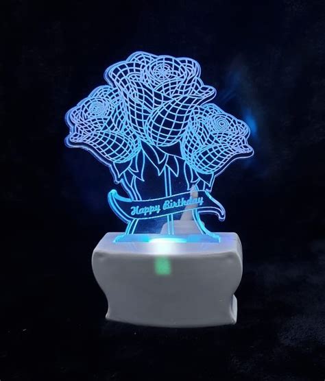 Seven Color Acrylic D Illusion Led Night Lamp For Home At Rs Piece