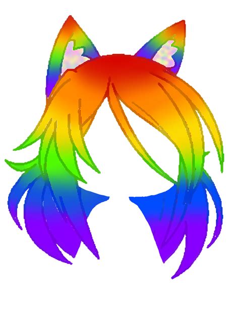 Rainbow Gacha Gachahair Sticker By Gacha Star And Moon