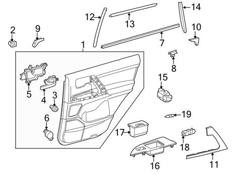 Toyota Land Cruiser Door Interior Trim Panel Rear Gray