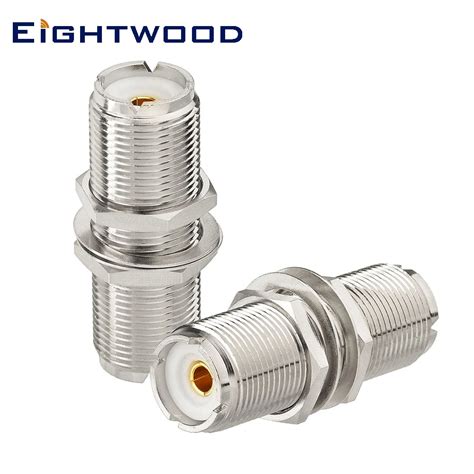 Eightwood 2 PCS SO239 Adapter UHF Female To Female Jack Bulkhead RF