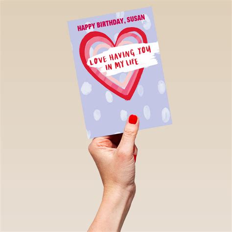 Personalised Editable Heart Birthday Card Hallmark