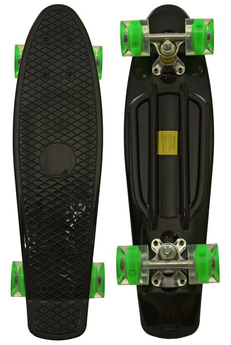 Skateboard Zwart Groen Met Led Wielen Prijskiller Nl