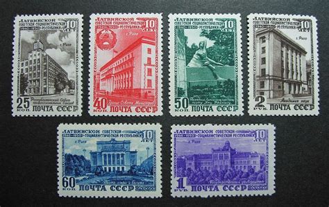 Russia 1950 1491 1496 MH OG Russian Latvian Soviet Republic Set 44 00