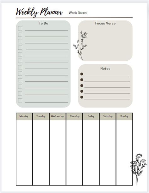 Daily & Weekly Planner Pages printable - Etsy