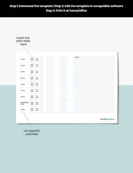 Printable Construction Schedule Template - Google Docs, Google Sheets ...