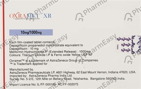 Oxramet Xr 10 1000mg Strip Of 7 Tablets Uses Side Effects Price Dosage And Composition Pharmeasy