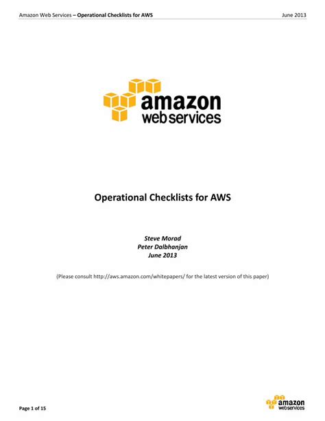 Pdf Aws Operational Checklists Dokumen Tips