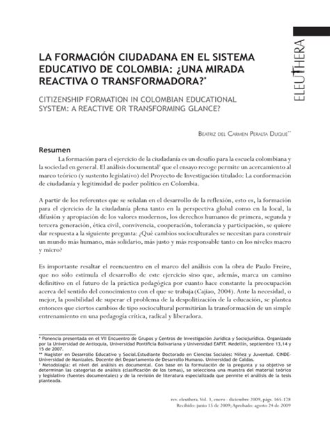 la formación ciudadana en el sistema educativo de