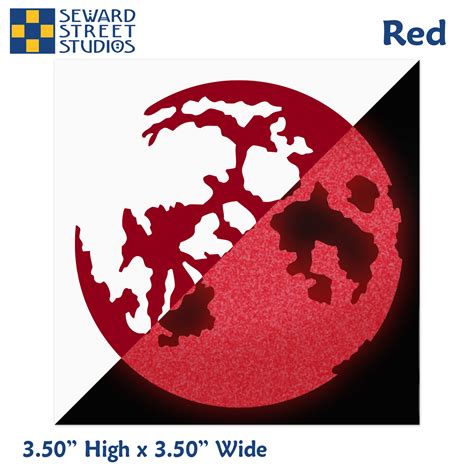 Red Reflective Full Moon Vinyl Decal Seward Street Studios