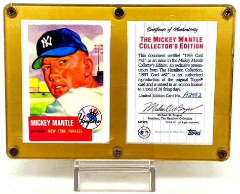 Vintage 1953 Topps Mickey Mantle Ceramic Card 82 Set 1995 Topps The