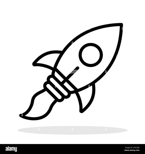 Rocket Linear Icon Business Start Up Symbol Launch Spaceship Vector