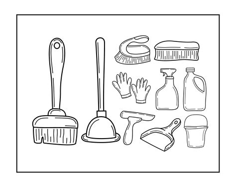 Cleaning Tools Illustration 9352358 Vector Art At Vecteezy