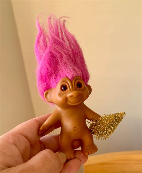 Vintage 1980s 1990s Pink Hair Troll Doll Figure With Etsy