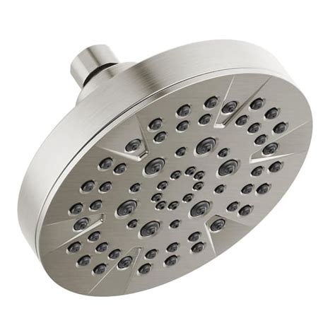 Delta 5 Spray Patterns 175 Gpm 6 In Wall Mount Fixed Shower Head In Stainless 52535 Ss The