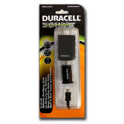 Duracell 3 In 1 Home And Car Charger W Micro Usb Sync And Charge Cable D