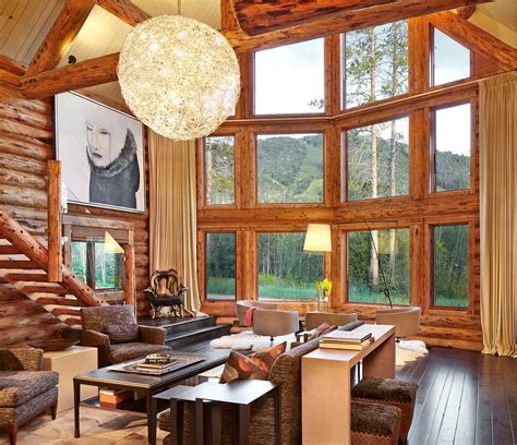 Rustic Log Retreat Blends Modern Accents And Spectacular Views