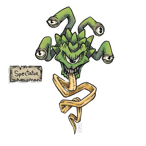 [Art] Drawing through the Monster Manual: Beholder - Spectator : r/DnD