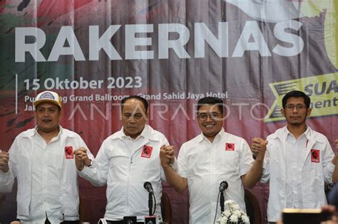 Konferensi pers rakernas PROJO | ANTARA Foto