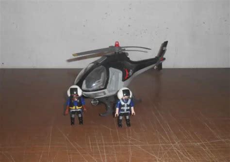 Lot Figurine Playmobil Personnage Helicoptere De Police Eur