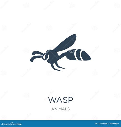 Wasp Icon In Trendy Design Style Wasp Icon Isolated On White