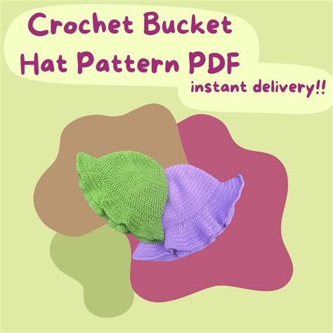 Crochet Bucket Hat Pattern Pdf Instant Download For Beginners Adult Size Etsy