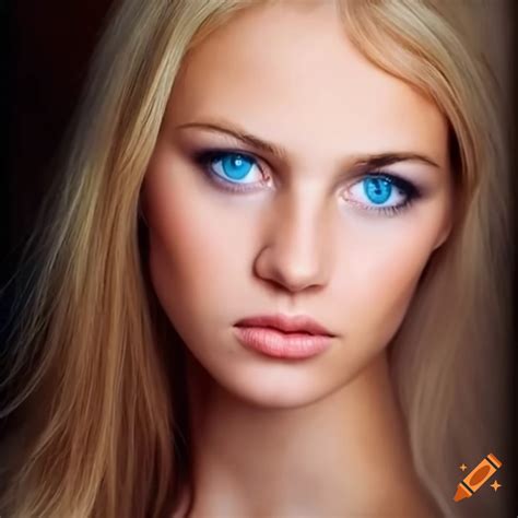 Blond Woman With Blue Eyes