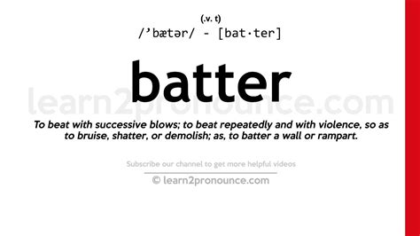 Pronunciation of Batter | Definition of Batter - YouTube