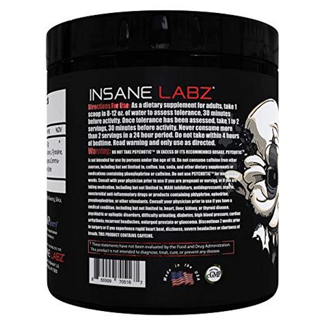 Insane Labz Psychotic Black Edition Mid Stimulant Pre Workout Powder