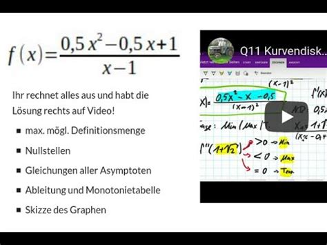 Q Kurvendiskussion Einer Gebrochen Rationalen Funktion Youtube