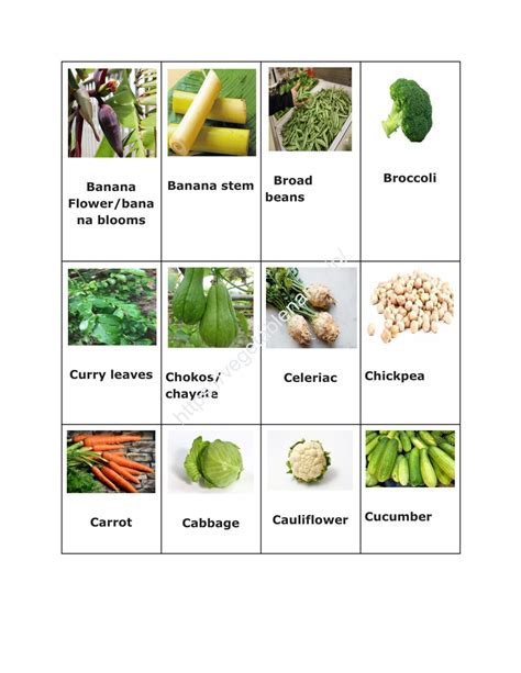 A To Z Vegetables Name In English With Pictures (PDF Download) - Vegetable Name