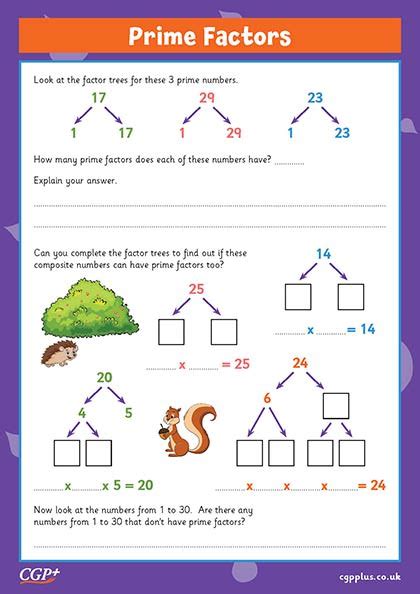 Prime Factors Year 5 Cgp Plus Worksheets Library