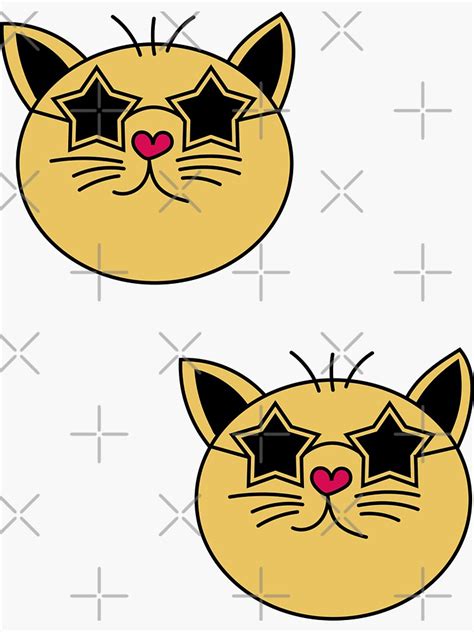 Funny Cat Face With Funky Glasses Sticker For Sale By Bolkibox