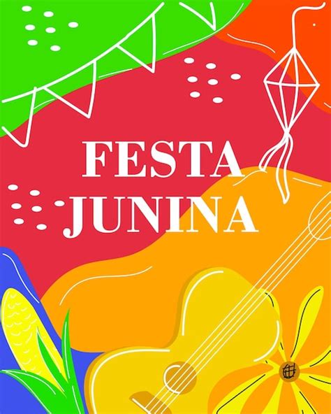 Festa Junina Celebrando El Fondo Con Coloridas Flores Decorativas Y