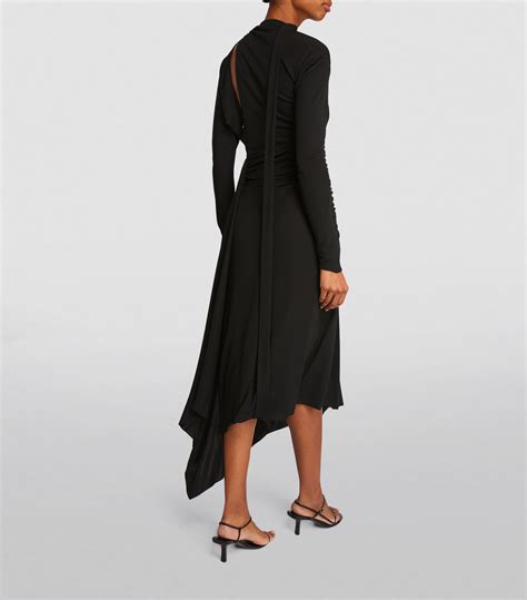 Womens Victoria Beckham Black Vb Asymmetric Midi Dress Harrods Uk