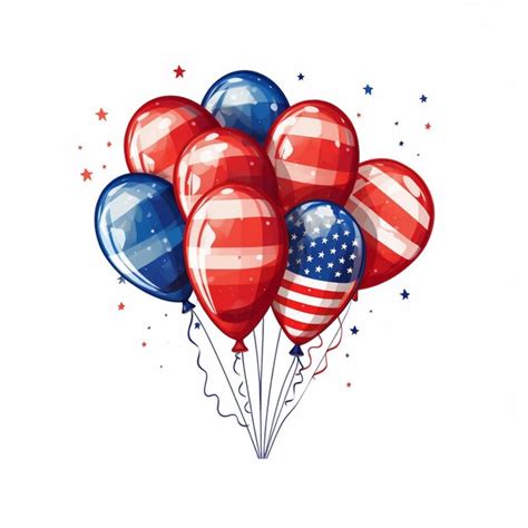 Premium Photo Balloons With The Colors Of The American Flag Are